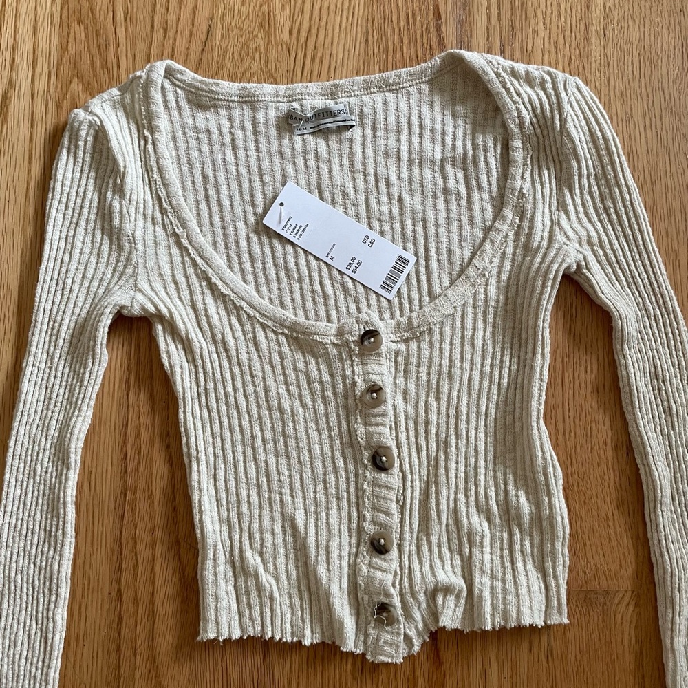 Urban Outfitters Ribbed Cropped Longsleeve